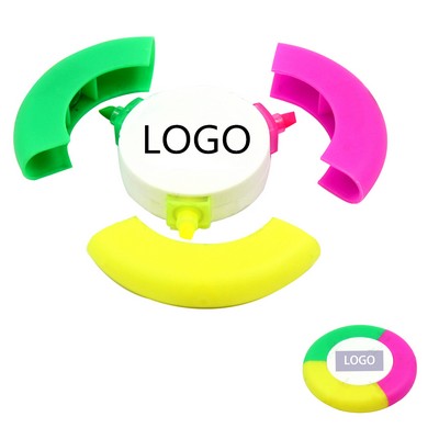 Round Three-Color Highlighter