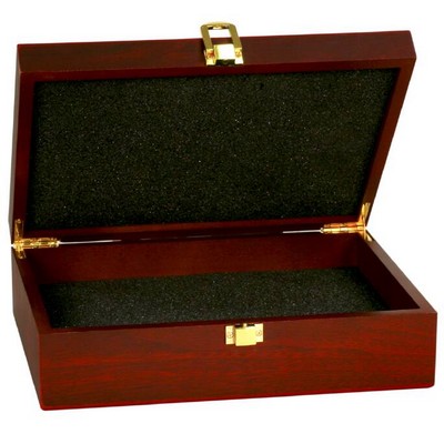 Rosewood Presentation Box w/Hinged Lid and Snap Closure