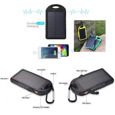 Solar Power Bank w/LED Lamp