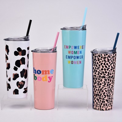 24OZ Thermos Vacuum Tumbler Insulated Double Wall Stainless Steel Water Mug
