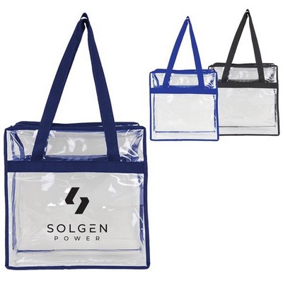Clear Stadium Zipper Tote Bag
