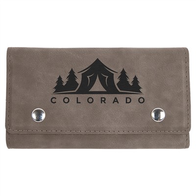 Gray Leatherette Card & Dice Set