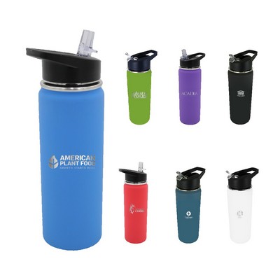 Halcyon® 20 Oz. Sport Bottle w/Push Button Lid, Laser, Standard