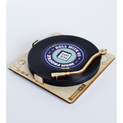 2-Sided Mini Record Coasters - Sets of 6 - Turntable Coaster Holder