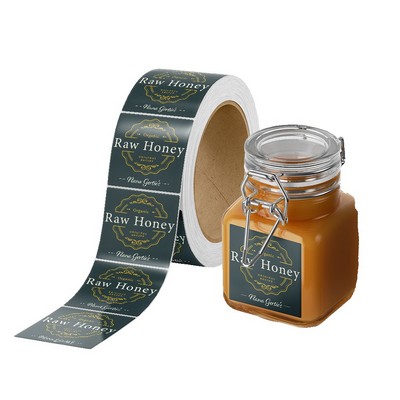 Outdoor Durable Clear Polyester Roll Label w/Back Adhesive (29 to 40 Square Inch)