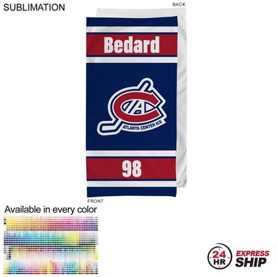 24Hr Express- Team Towel in HEAVIEST Plush and Soft Velour Terry Cotton Blend, Sublimated (30"x60")