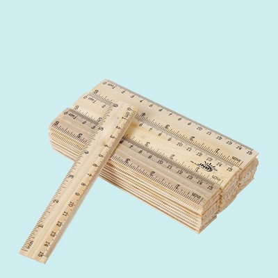 Dual-Sided Pine Wood School Ruler
