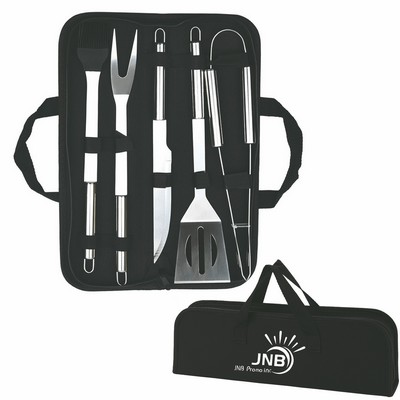 Sleek 5-Piece Stainless Steel BBQ Set