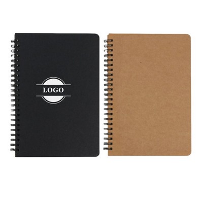 Black Paper Cover A5 Journals Spiral Notebooks 60 Sheets
