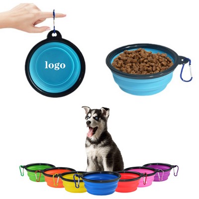 Tpe Collapsible Pet Bowl With Carabiner