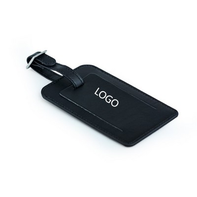 PU Leather Privacy Luggage Tag with Buckle Strap