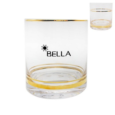 Household whiskey gold-edged glass