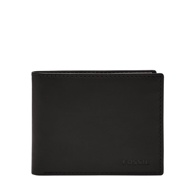Fossil Derrick Rfid Passcase Leather Wallet Black