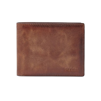 Fossil Derrick Flip Id Bifold Wallet Brown