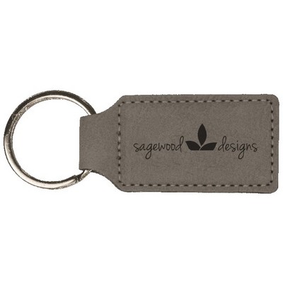 Leatherette Rectangle Keychain