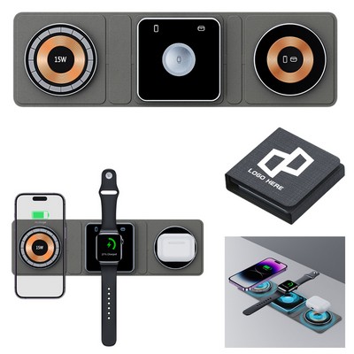 Folding Magnetic Three-In-One Wireless Charger