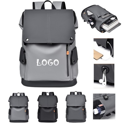 PU Leather Waterproof Laptop Backpack