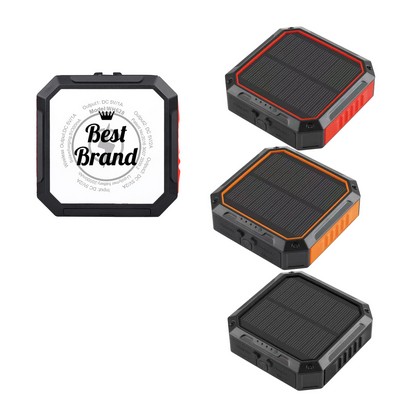 Self-contained Four-Cable Solar Power Bank with 10000mAh