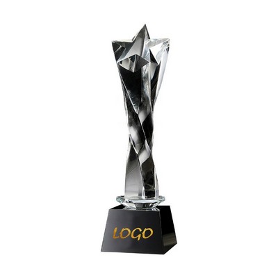 Custom 3D Laser Engraved Crystal Star Awards