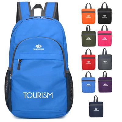 Water-repellent folding backpack