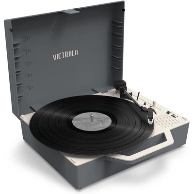 Victrola Re-Spin Sustainable Bluetooth Suitcase Record Player In Gray