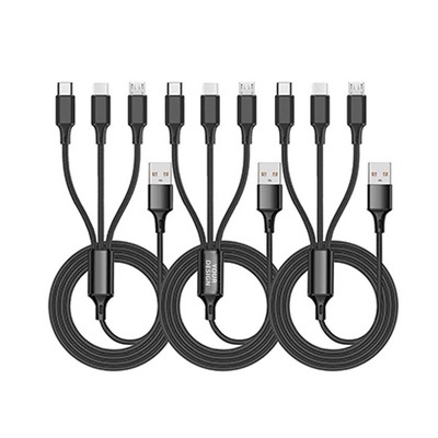 3" 1 Nylon USB Charging Cord
