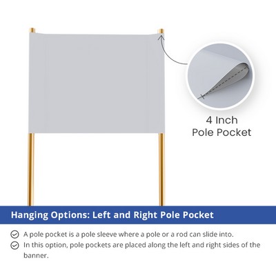 16oz. Heavy Duty Vinyl Banner with Left and Right Pole Pocket (1' x 1ft/SQFT)