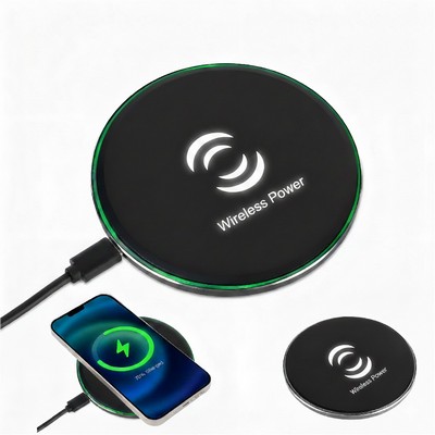 15W Wireless Charger with Light-up Logo
