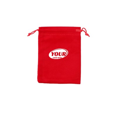 Drawstring Flannel Velvet Pouch
