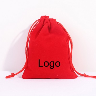 Earphone Jewelry Drawstring Flannel Pouch