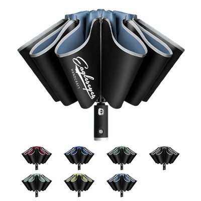 LED Automatic Umbrella with Reflective Strip