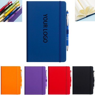 Premium A5 Faux Leather Notebook with Pen Loop