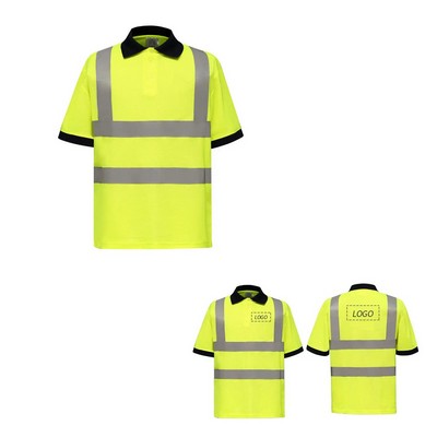 Reflective Safety Polo With Pocket Visipro Short Sleeve