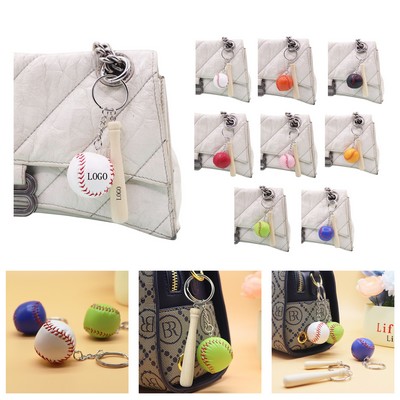 Mini Baseball Bat & Ball Keychain Set