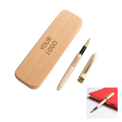 Maple Wooden Fountain Pen With Box Set