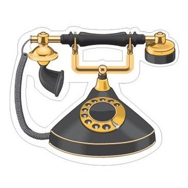 Old Fashion Telephone Executive Magnet w/ Full Magnetic Back (3 Square Inch)