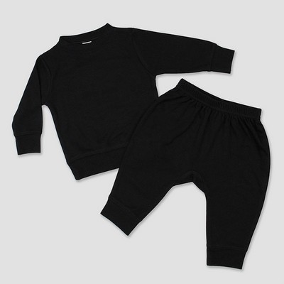 Baby Sweatsuits Black 65% Polyester/35% Cotton- Laughing Giraffe®