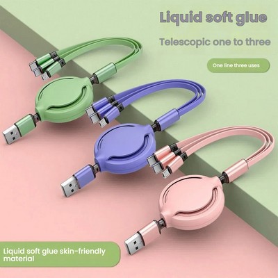 Retractable 3-in-1 Type C USB Cable