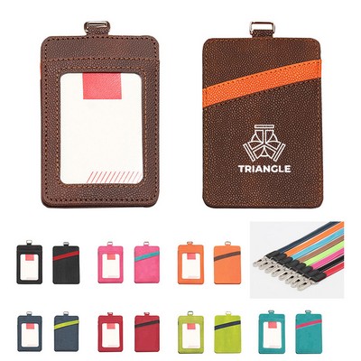 Dual Colored 3 Pockets PU Leather Card Holder