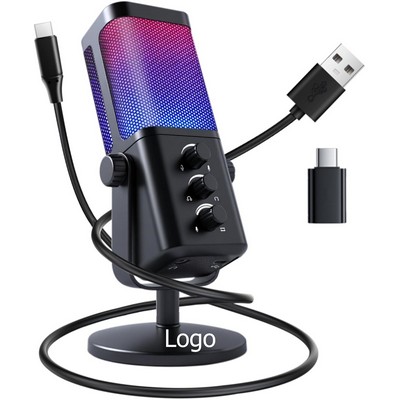 USB Microphone for PC RGB Gaming Microphone