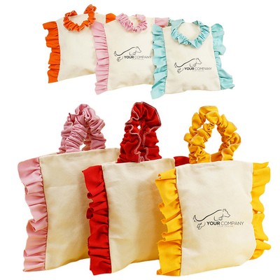 Canvas Flower Decoration Tote Bag