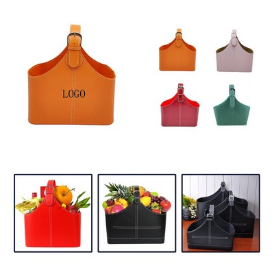 PU Leather Storage Basket