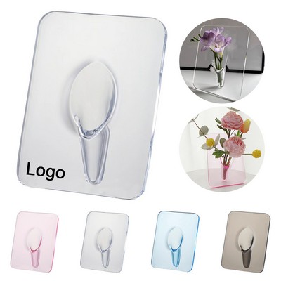 Modern Art Clear Acrylic Photo Frame Shaped Flower Vase