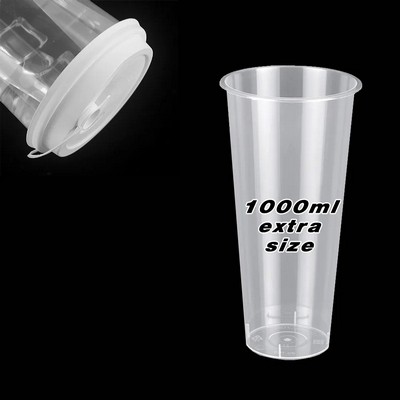 32 OZ Plastic Clear Cups With Lids