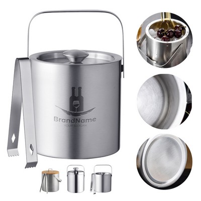 1.3 L Double Walled Stainless Steel Ice Bucket