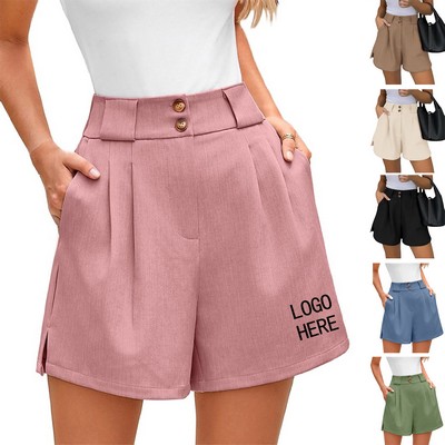 High-Waisted Casual Shorts With Pockets