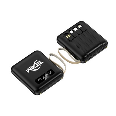 10,000 mAh Power Bank With Four Detachable Cables