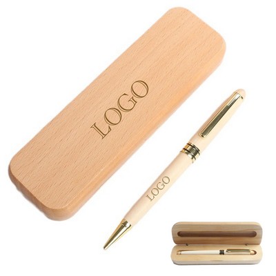 Wood Ballpoint Pen and Box Set