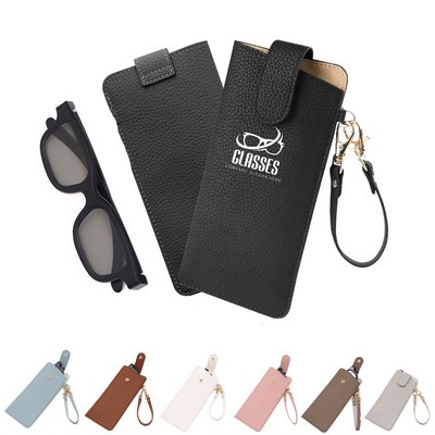 Leather Eyeglass Pouch with Lanyard