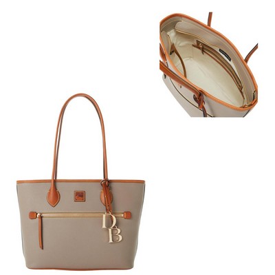 Dooney & Bourke Taupe Brown Pebble Grain Tote Bag